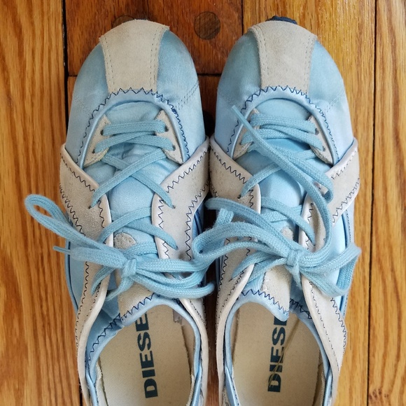 Diesel Kikoru Trainers Suede satin lace up Shoes - Picture 2 of 8